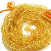 Natural Yellow Citrine Faceted Roundel Beads Strand Length 6.5 Inches and Size 3mm approx.